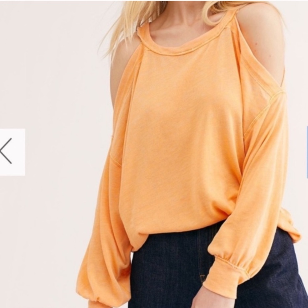 [ FREE PEOPLE ] Tangerine Cold Shoulder Top